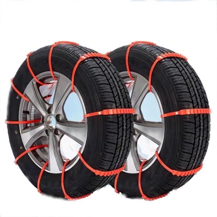 4 PCS Chaîne neige - Chaînes universelles à neige Auto Traction Aid - pointes d'acier pour pneus