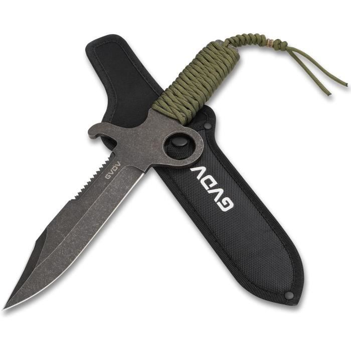 Couteau Bowie Full Tang Fait Main - Lame D2 12 Pouces, Manche Micarta, étui Inclus