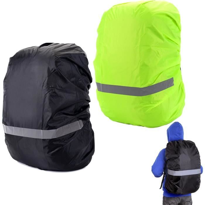 Housse De Pluie Réfléchissante Pour Sac à Dos – Polyester Imperméable, Motifs Réfléchissants, Élastique, Léger