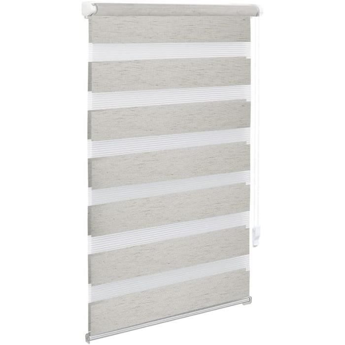 Store Romain Victoria M. Ivora 140x175cm - Ivoire Chiné - Sans Perçage, Fixation Par Clips