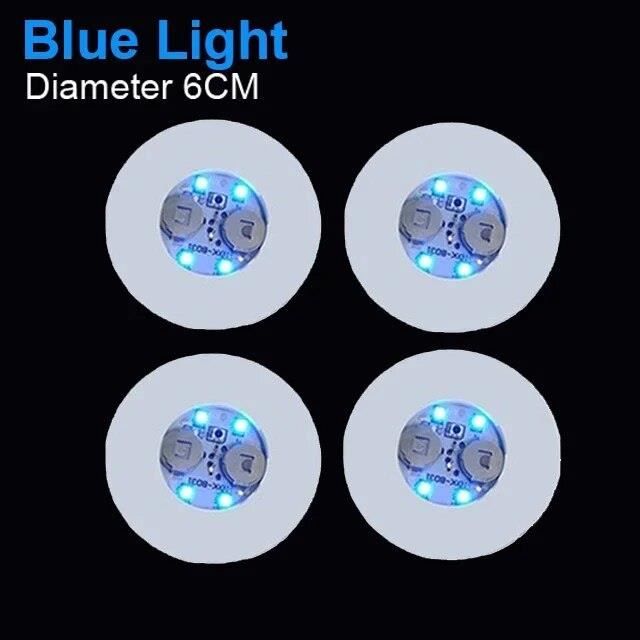 Lot De 8 Dessous De Verre LED Multicolores - Diamètre 10 Cm, 3 Modes (Clignotant/Continue) - Pour Fêtes, Mariages, Bars, Anniversaires - 8