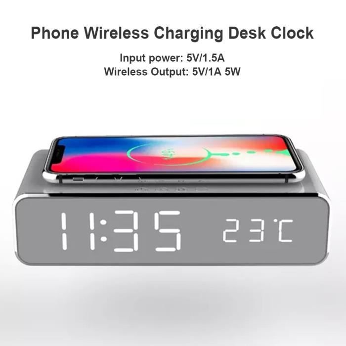 Réveil Sans Fil Sonic SL243 Avec Thermomètre Et Calendrier - Affichage Numérique, Couleur Vert Citron