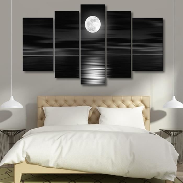 5pcs Moderne Mur D Art Peinture Decor Pleine Mer Mer Cadeau