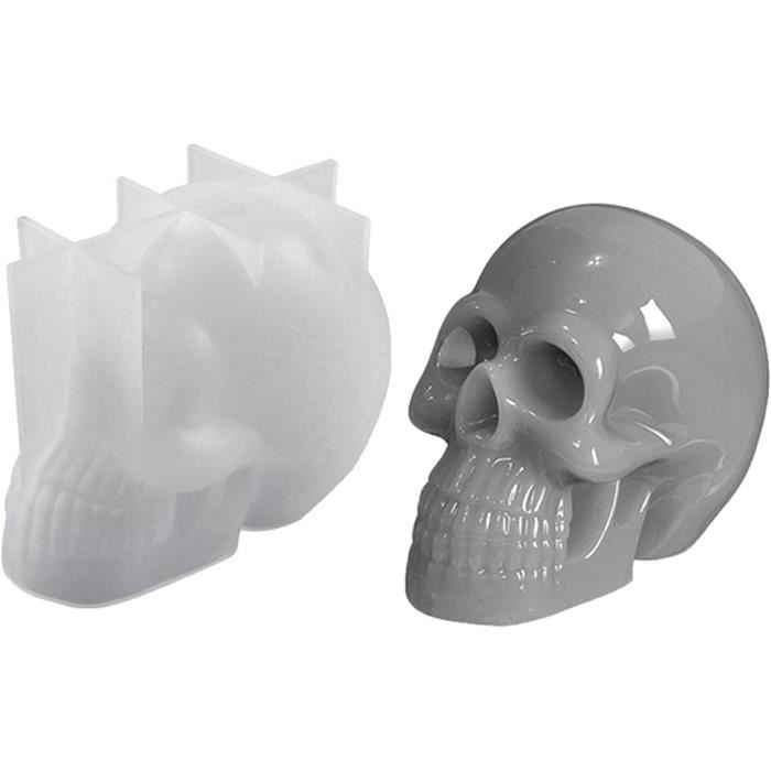Vase Crâne Tête De Mort Pour Halloween - Matière PLA, Blanc, Imprimé 3D En France, Neuf
