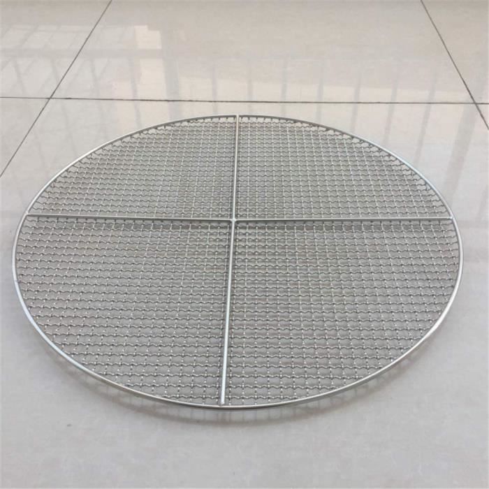Grille Barbecue Ronde Inox - Filet à Poisson Et Viande, Camping Extérieur