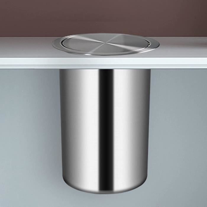 AJWPoubelle de Cuisine intégrée sur Le comptoir, Poubelle en Acier