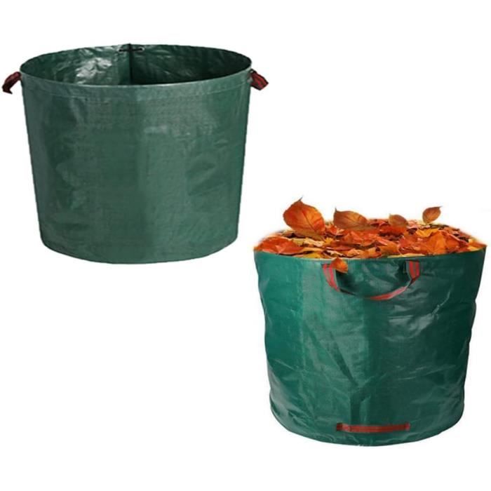2 Sacs Déchets Jardin 120L - Réutilisables - Poignées Renforcées - Polypropylène