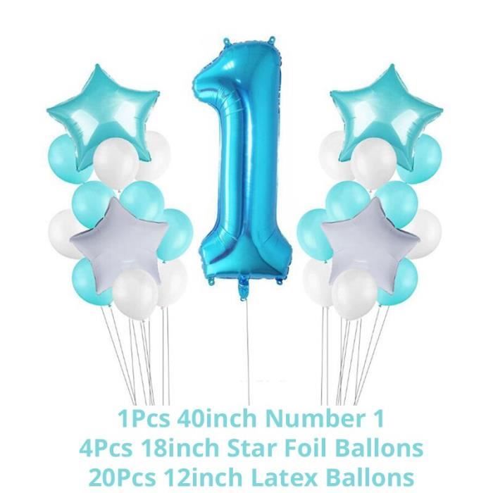 1 An Garcon Anniversaire Premier Anniversaire Bebe Douche Garcon Decorations Bleu Bebe F Modele 25pcs Balloon Set Jbhfcda Cdiscount Maison