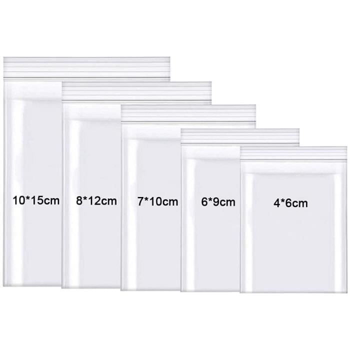 Rshuhx Sachet Zip Plastique Transparent Refermables Petit Sac de