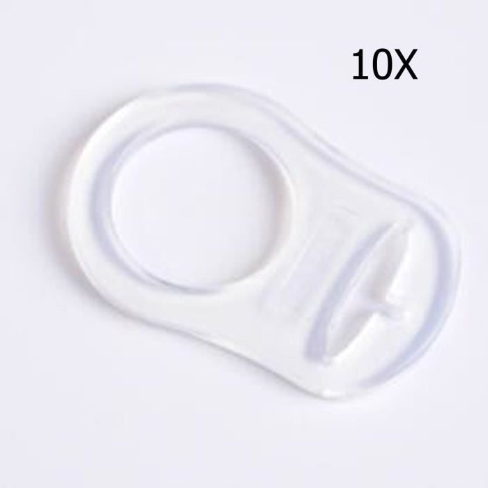 10 pcs Bouton Silicone Anneau Mam Porte-sucette Mannequin Pince Adaptateur  Clair - Cdiscount Puériculture & Eveil bébé