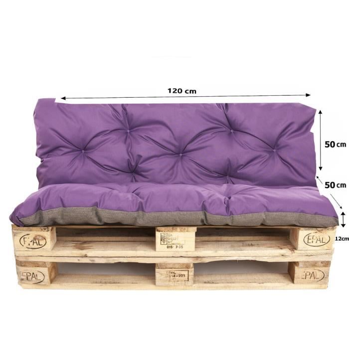 Setgarden Lot De Coussins Pour Meubles De Jardin En Palettes - Dossier Et Siège Extérieur Marron 120x60cm + 120x40cm
