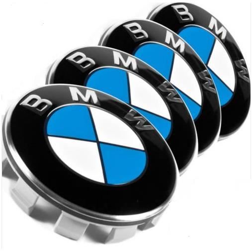 40 x Caches Moyeu Centre Roue 68mm BMW bleu blanc Logo Enjoliveur