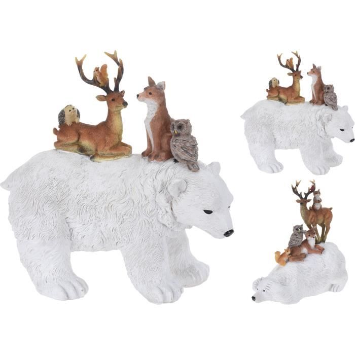 Ours Polaire Avec Des Animaux De 29cm Dans Le Choix De La Résine