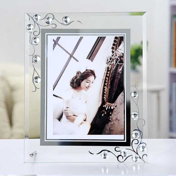 Tapez F 7 pouces Cadre Photo moderne en verre Simple, 5-6-7-8 pouces, avec  strass, ornements de salon - Cdiscount Maison