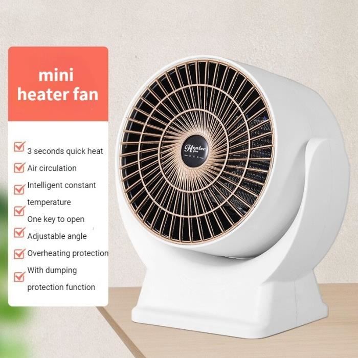 Radiateur D’appoint Sans Fil 500W – Chauffage Rapide, Silencieux, Oscillant à 360° – Pour Chambre, Bureau, Camping