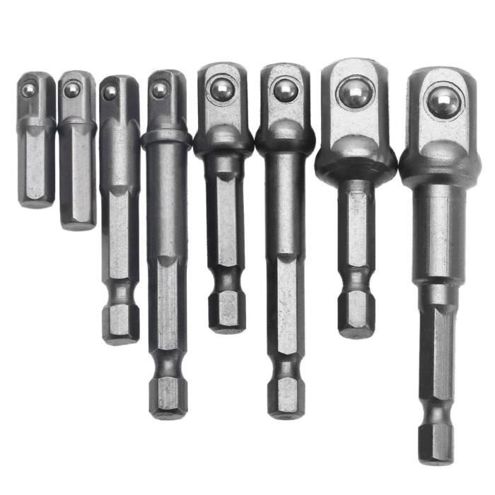 4pcs Porte Douille Embout Adaptateur Foret Perceuse Visseuse Tournevis Extension