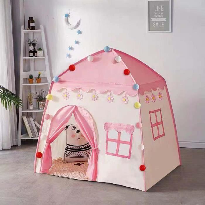 Tente Pour Enfants Maison De Jeu Interieure Princesse Maison Petite Fille Jouet Chateau Bebe Jeu De Couchage Maison Lit Separe Artef Cdiscount Jeux Jouets