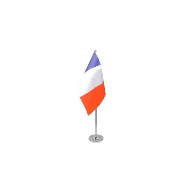Drapeau De Table France Sacré Cœur - Petit Drapeau Catholique Avec Socle, 21x14 Cm - 1