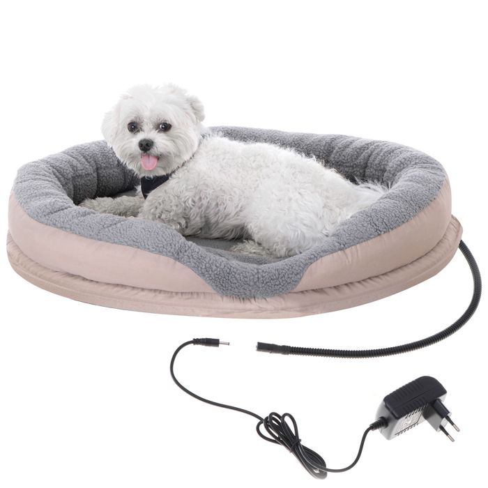 Lit Chauffant Électrique pour Chien et Chat 76 x 58cm Chauffage pour Animaux Camry CR7431 18 W Marron