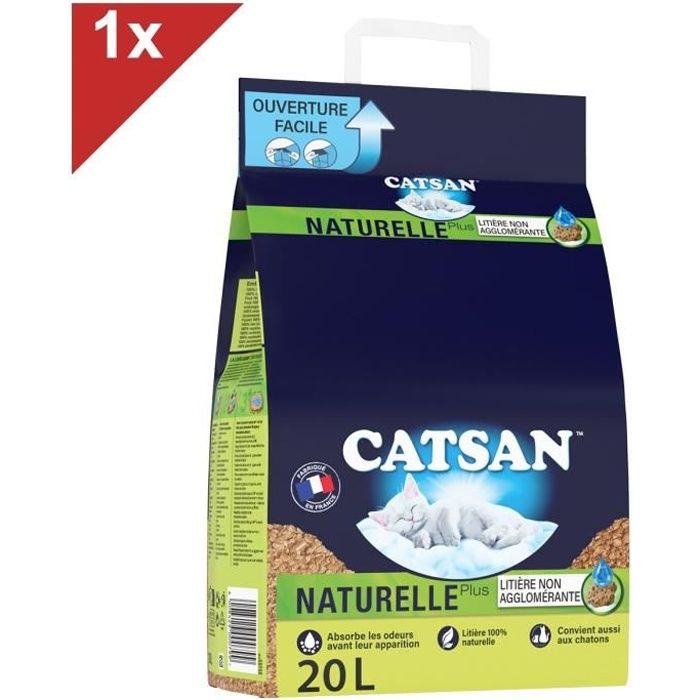 CATSAN Naturelle plus Litière végétale pour chat 1 sac de 20L