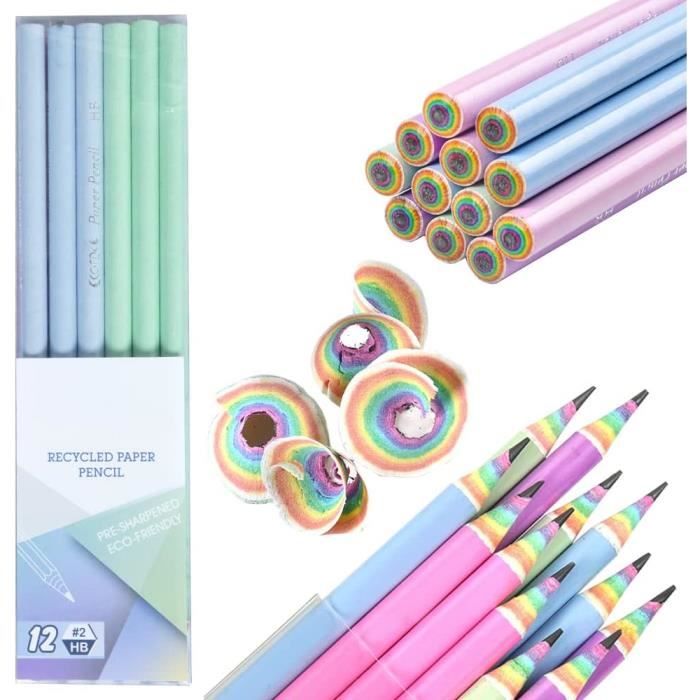 Crayon Arc-en-Ciel 7-en-1 – Lot De 24, Crayons Multicolores En Bois Sûr, Idéal Pour Enfants Et Adultes, Cadeaux Et Goodies