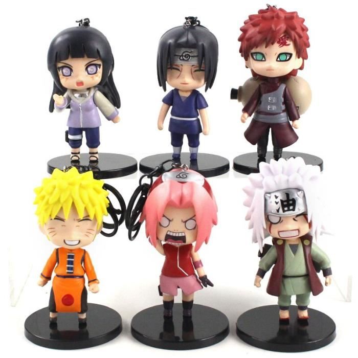 6pcs/lot Naruto Shippuden Sasuke Kakashi Haruno Sakura Gaara Jiraiya