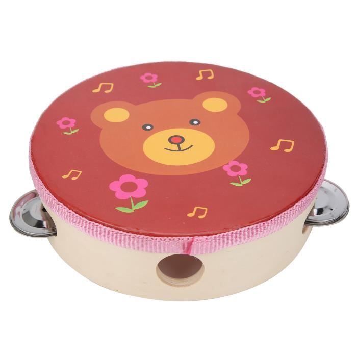 (ours) Tambourin à Main Pour Enfants Handheld Tambourin Cartoon Pattern RMM