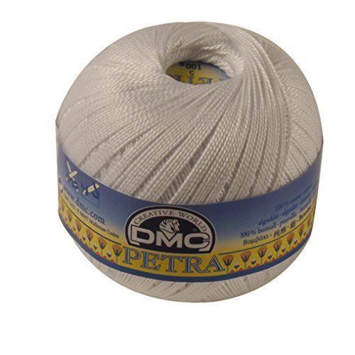 Fil DMC Petra, 100% coton, blanc, Taille 5