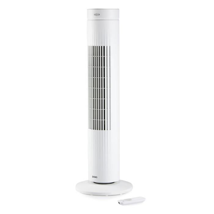 Ventilateur colonne DOMO Oscillation large Hauteur 76 cm 3 vitesses Arrêt automatique Télécommande inclus