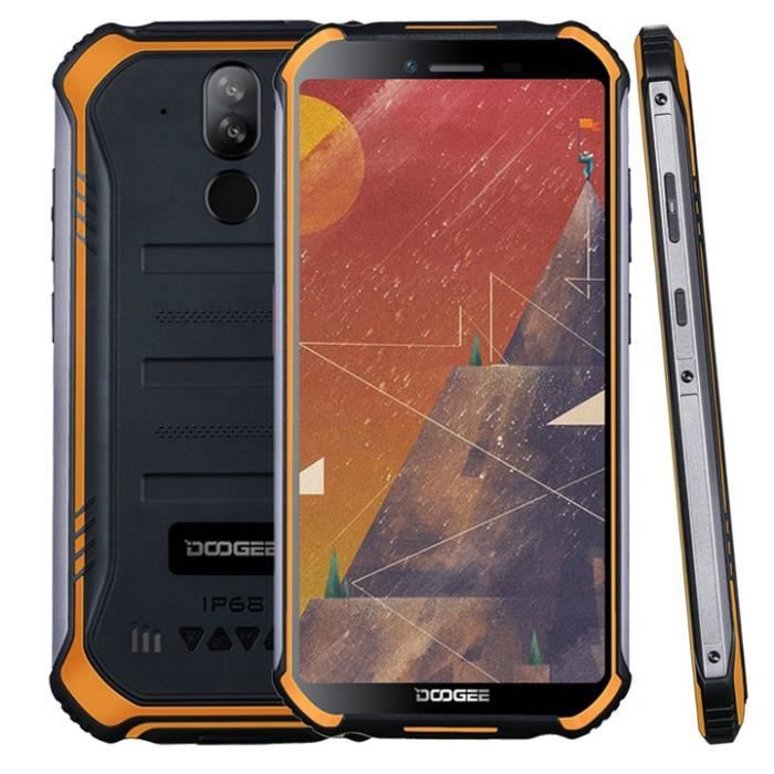  T&eacute;l&eacute;phone portable DOOGEE S40 Smartphone 4G Etanche 5.5" 32Go 4650mAh - Orange pas cher
