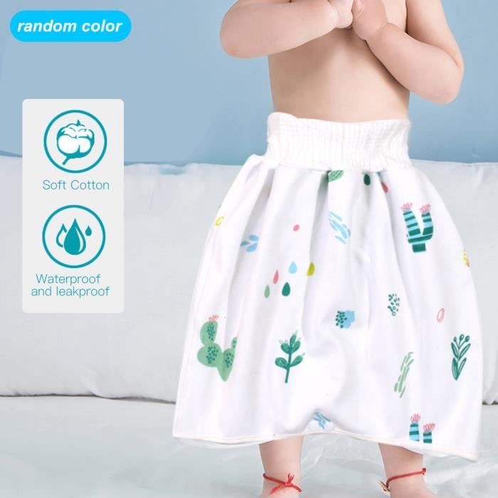 NAN® DUOKON 2pcs Coucheculottes jupe en tissu lavable pour bébé 3