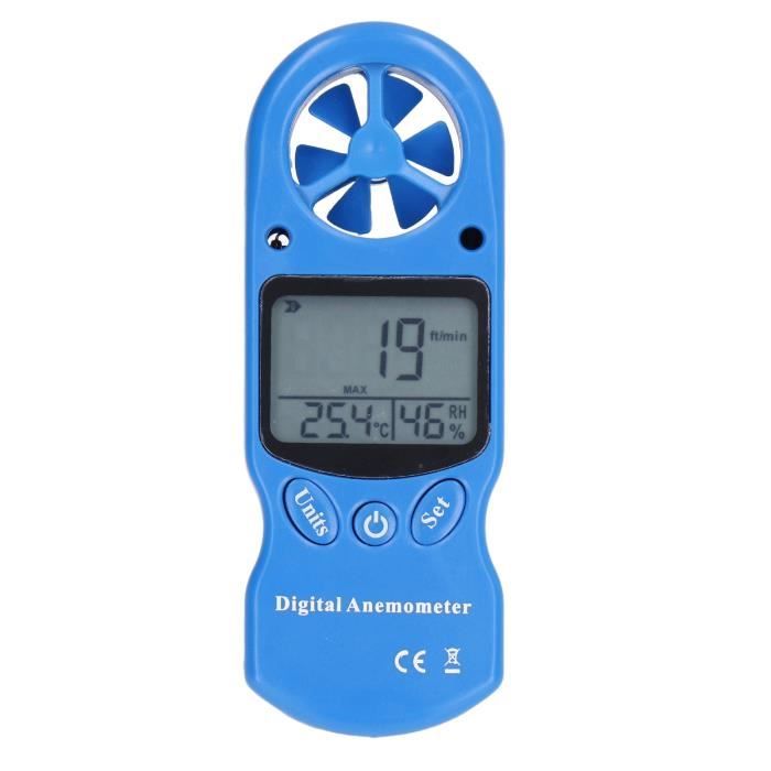 Anémomètre Numérique 3 Tasses Avec Alarme - Compteur Vitesse Vent Professionnel, 220V, Mémoire