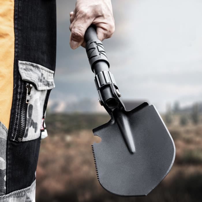 Pelle Pliante Militaire Robuste PlopEco - Avec étui De Transport - Longueur Totale 58.5cm - Vert Ou Noir