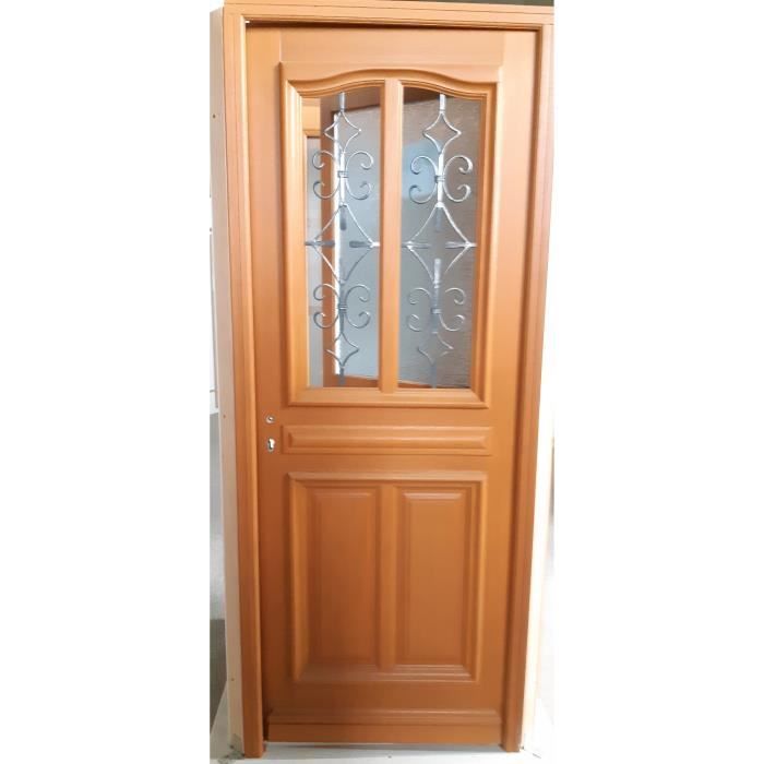 porte d entree en bois 215 x 90 gauche vitrage isolant 4 16 4 argon cdiscount bricolage