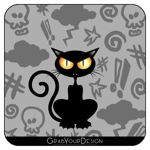 Dessous De Verre Carre Colere Dessin Anime Chat Noir Pco Cdiscount Maison