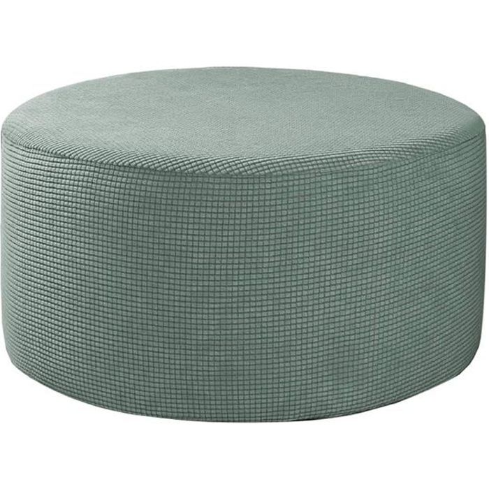 Housse De Pouf Extensible Beige - Protection Tabouret Rond 48-55cm - Lavable