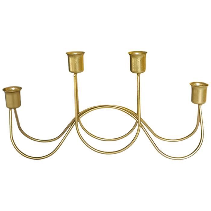 Fête Décoration de Table Noël Plateau de Bougies Fyfjur Bougeoir doré Chandelier Or Chandelier Créatif en Fer pour Table Décorative Piédestal de Bougie de Feuille pour Aromathérapie Mariage