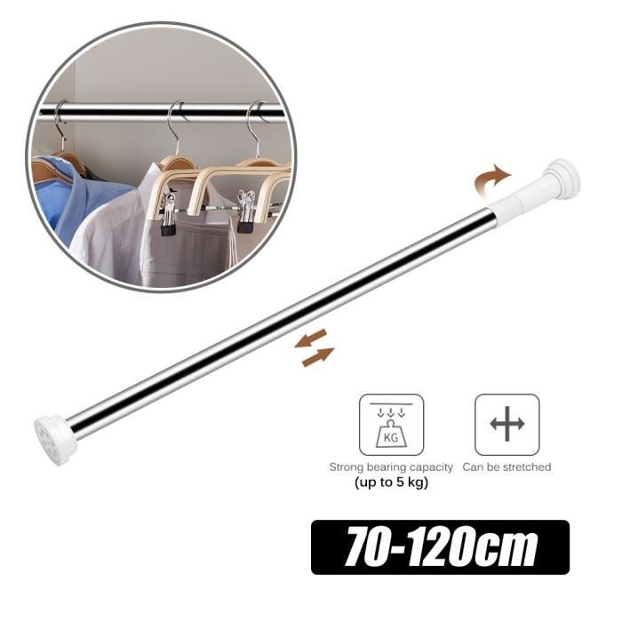 no brand Barre pour Rideau de Douche 70-110 cm ALU Blanche Barre de Douche Barre t/élescopique!