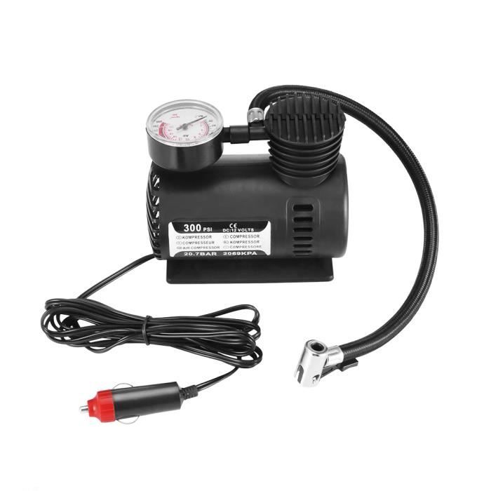 Houkiper Mini Pompe à air Automatique de compresseur dair du gonfleur 300PSI de CC 12V avec la Mesure de Pression pour la Boule 
