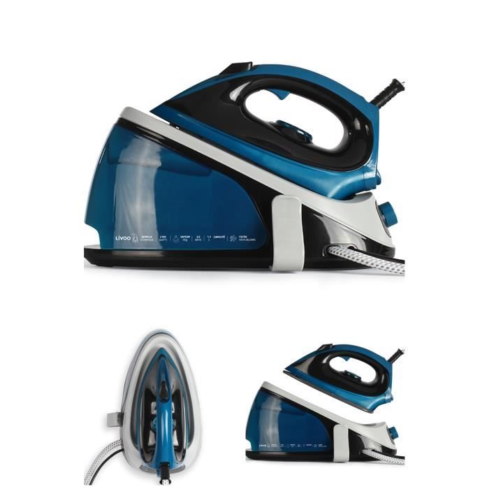 Centrale vapeur - HQ - BLEUE - 2100 W - 3.5 bars - Semelle céramique - Livoo