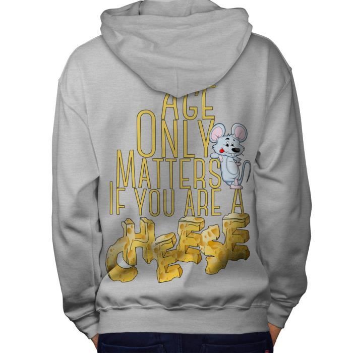 Age Questions Citation Drole Fromage Mordre Men Xl Sweat A Capuche Le Dos Wellcoda Gris Cdiscount Pret A Porter