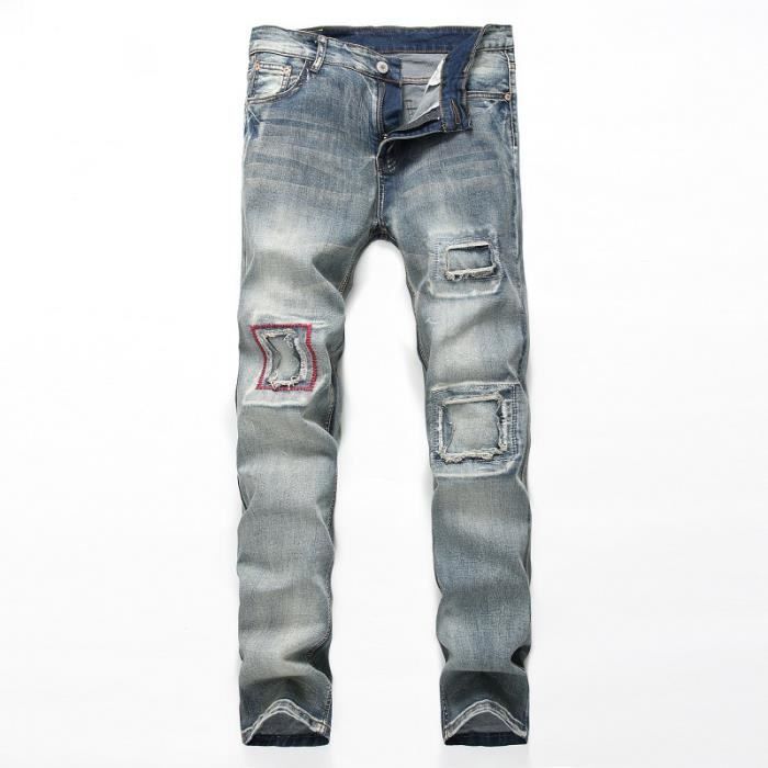 jean bleu troué homme