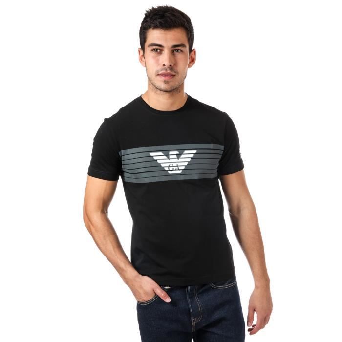 T-shirt Synthétique Giorgio Armani pour homme en coloris Noir Homme T-shirts T-shirts Giorgio Armani 