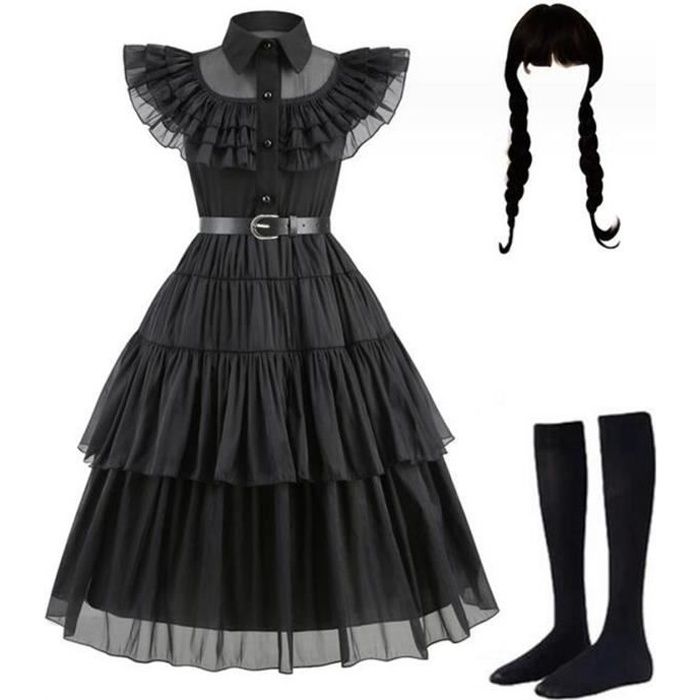 Cape Noire à Capuche Pour Déguisement - Accessoire Cosplay Et Halloween Adulte/enfant (longueur ~140 Cm) - 5