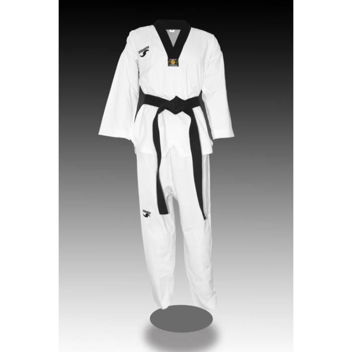 Dobok taekwondo brode FIGHT col noir par Dorawon