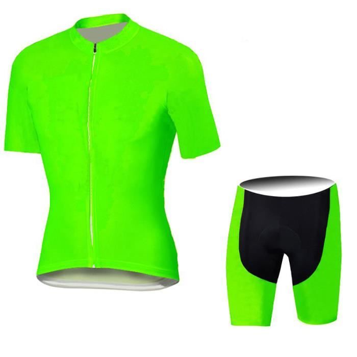Ropa Ciclismo Couleur Unie Maillot Cyclisme Sport Vtt Velo Vetements Cyclisme Maillot Ciclismo Fluo Vert Fluo Jaune Prix Pas Cher Cdiscount