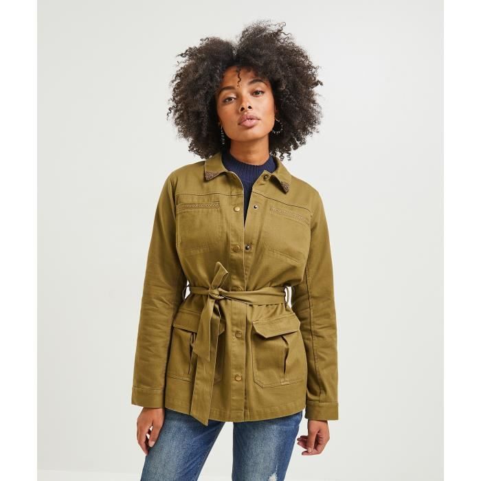 Veste kaki saharienne femme outlet