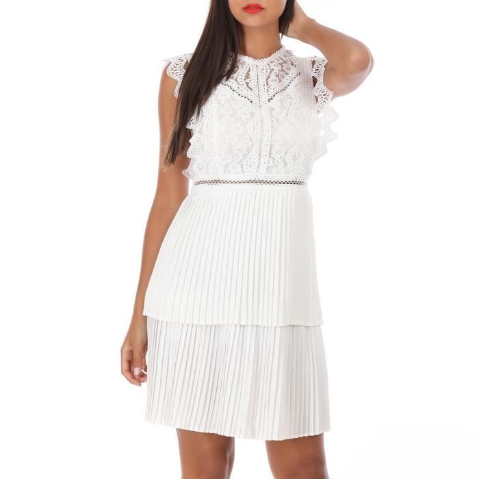 robe plissee blanche