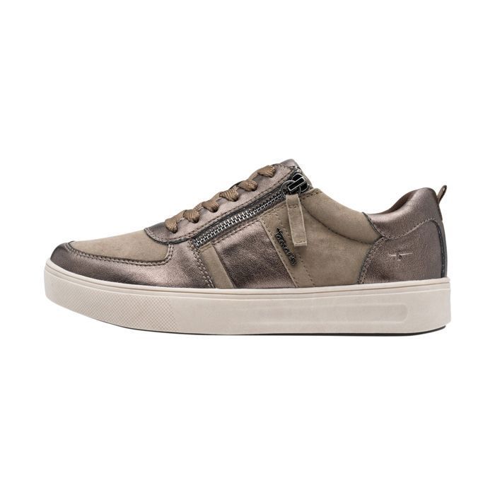 tamaris Basket Basse Cuir Tamaris - Pewter comb