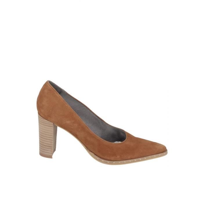 escarpin noir talon epais